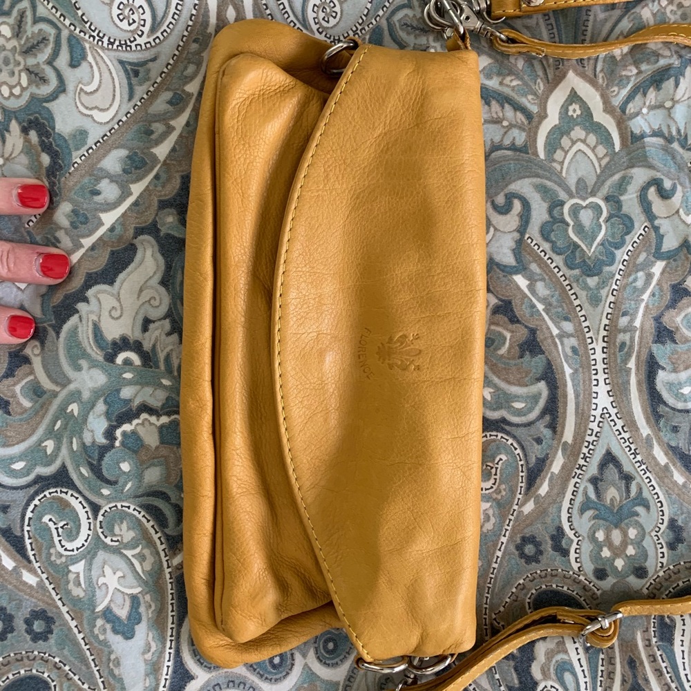 Yellow leather purse/clutch